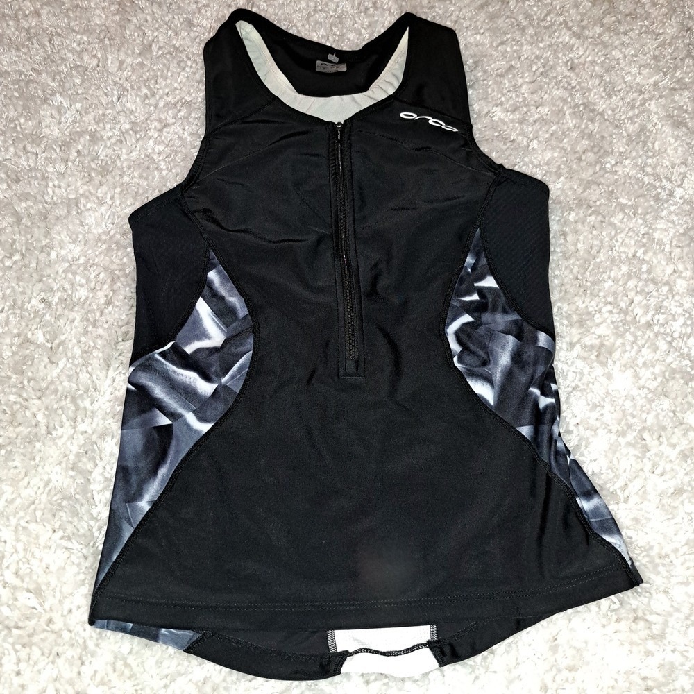 Orca Womens Tri Suit Triathlon Racing Sleeveless‎ Black Gray Geometric M